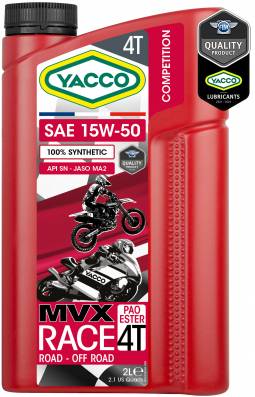 Масло моторное YACCO MVX RACE 4T 15W50 (2 L)